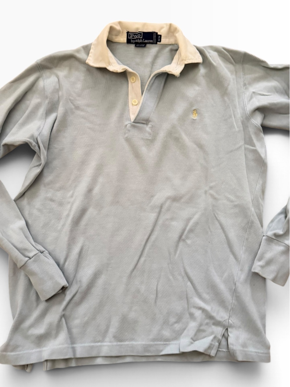 Vintage Polo by Ralph Lauren Long Sleeve light blue rugby shirt M